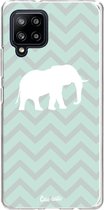 Casetastic Samsung Galaxy A42 (2020) 5G Hoesje - Softcover Hoesje met Design - Elephant Chevron Pattern Print