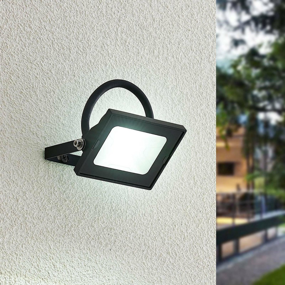 Lindby - LED buitenlamp - 1licht - aluminium, glas - H: 6.7 cm - zwart, helder - Inclusief lichtbron