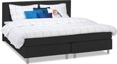 Beter Bed Basic Box Watford vlak met gestoffeerd matras - 160 x 200 cm - donkergrijs