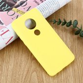 Effen kleur Vloeibare siliconen schokbestendige hoes voor Motorola Moto G7 Play (geel)