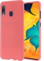 GOOSPERY SOFT FEELING Liquid TPU Drop-proof Soft Case voor Galaxy A30 (roze)