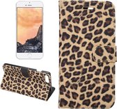 Voor iPhone 8 Plus & 7 Plus Leopard Texture Horizontal Flip Leather Case met houder & kaartsleuven & portemonnee (bruin)