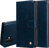 Business Style Oil Wax Texture Horizontal Flip Leather Case voor Huawei P30 Pro, met houder & kaartsleuven & portemonnee (blauw)