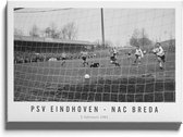 Walljar - PSV Eindhoven - NAC Breda '61 - Zwart wit poster met lijst
