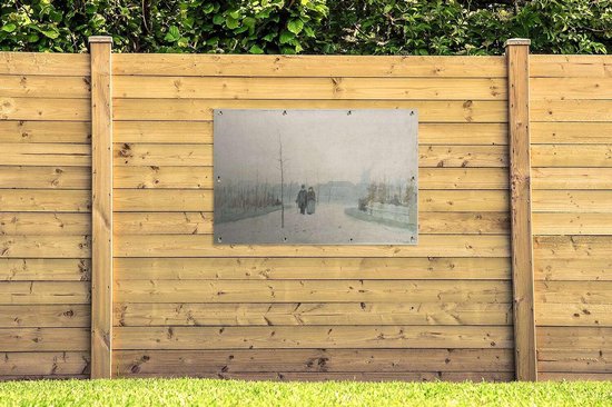 Vieux couple dans un parc nieuw aménagé - Peinture d'Anton Mauve Jardin poster 120x80 cm - Toile de jardin / Toile d'extérieur / Peintures pour l'extérieur (décoration de jardin)