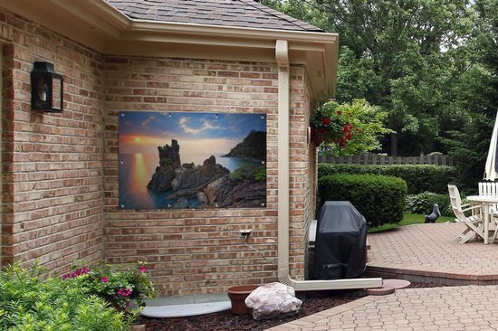 Affiche de jardin Le Cape Chai Chet lors d'un coucher de soleil à Ko Chang 120x80 cm - Toile de jardin / Toile d'extérieur / Peintures d'extérieur (décoration de jardin)