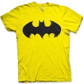 DC Comics Batman Heren Tshirt -L- Inked Logo Geel