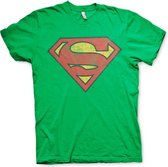 DC Comics Superman Heren Tshirt -3XL- Washed Shield Groen