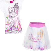 Disney Princess set - rok + T-shirt - roze/wit - maat 116 (6 jaar)
