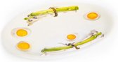Ovale schaal asperges met 4 eitjes groot 40 x 30 cm | ASEW16 | Piccobella