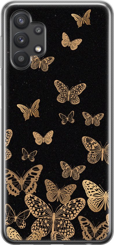 Coque Samsung A32 - Papillons | Samsung Galaxy A32 | Étui en Siliconen TPU | Couverture arrière transparente