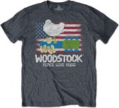 Woodstock Heren Tshirt -S- Flag Grijs