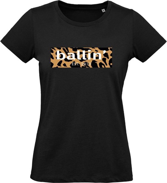 Ballin Est. 2013 - Dames Tee SS Panter Block Shirt - Zwart - Maat XL