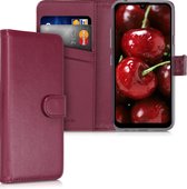 kwmobile telefoonhoesje voor LG K40S - Hoesje met pasjeshouder in bordeauxrood - Wallet case