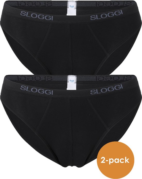 Sloggi Men Basic Mini - heren slips (2-pack) - zwart - Maat: S