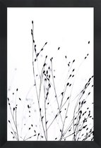 JUNIQE - Poster in houten lijst Black Grass -30x45 /Wit & Zwart