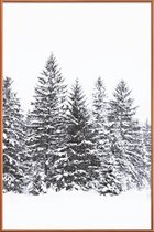 JUNIQE - Poster met kunststof lijst Zwarte winterbomen -30x45 /Wit &