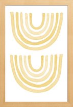 JUNIQE - Poster met houten lijst Yellow Rainbow -13x18 /Geel & Wit