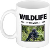 Gorilla aap mok met dieren foto wildlife of the world