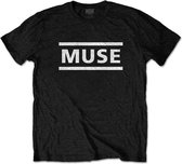 Muse Heren Tshirt -M- White Logo Zwart