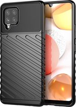 Hoesje voor Samsung Galaxy A42 5G - Back cover - Flexibel TPU - Schokbestendig - Zwart
