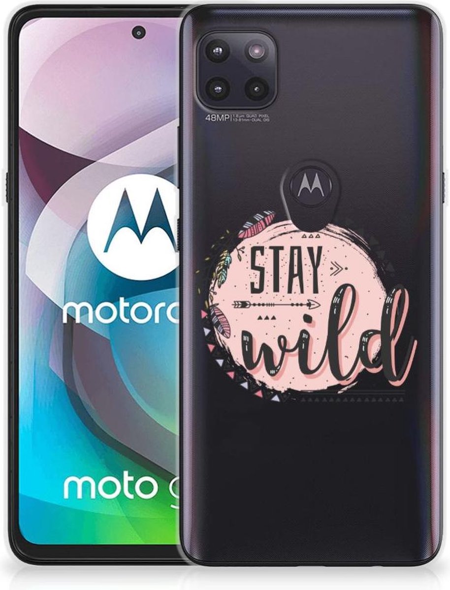 Motorola Moto G 5G Telefoonhoesje met Naam Boho Stay Wild