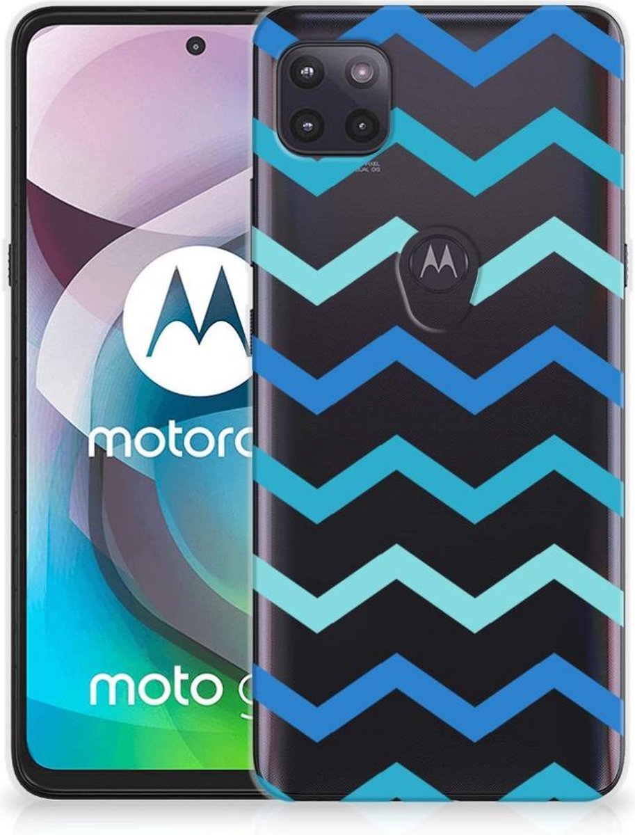 Motorola Moto G 5G TPU bumper Zigzag Blauw