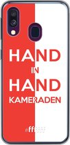 6F hoesje - geschikt voor Samsung Galaxy A40 -  Transparant TPU Case - Feyenoord - Hand in hand, kameraden #ffffff