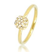 My Bendel - Mooie ring goud met zirkonia stenen - Fijne ring met zirkonia stenen, gemaakt van mooi blijvend edelstaal - Met luxe cadeauverpakking