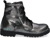 Bunnies JR Thijs Trots Meisjes Biker Boots - Zilver/Zwart - Leer - Veters