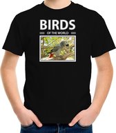 Dieren foto t-shirt Grijze roodstaart papegaai - zwart - kinderen - birds of the world - cadeau shirt vogel liefhebber S (122-128)
