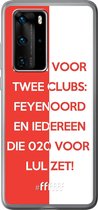 6F hoesje - geschikt voor Huawei P40 Pro -  Transparant TPU Case - Feyenoord - Quote #ffffff