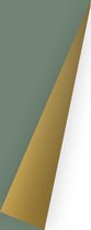 Cadeaupapier Uni Groen en Goud- Breedte 30 cm - 50m lang - K6425625-30cm-50mtr