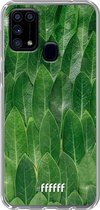 Samsung Galaxy M31 Hoesje Transparant TPU Case - Green Scales #ffffff