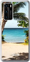 Huawei P40 Hoesje Transparant TPU Case - Coconut View #ffffff