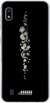 6F hoesje - geschikt voor Samsung Galaxy A10 -  Transparant TPU Case - White flowers in the dark #ffffff