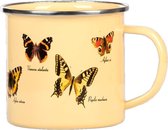 Esschert Design Mug Papillons 500 Ml Acier Inoxydable Crème