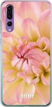 Huawei P30 Hoesje Transparant TPU Case - Pink Petals #ffffff