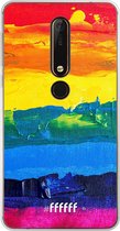 Nokia X6 (2018) Hoesje Transparant TPU Case - Rainbow Canvas #ffffff