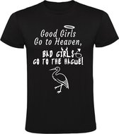 Good girls go to heaven, bad girls go to The Hague dames t-shirt | den haag | ado |   Zwart