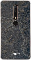 Nokia X6 (2018) Hoesje Transparant TPU Case - Golden Glitter Marble #ffffff