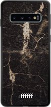 Samsung Galaxy S10 Hoesje TPU Case - Dark Golden Marble #ffffff