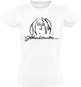 John Lennon Dames t-shirt | The Beatles | Liverpool | popmuziek | come together |  Wit