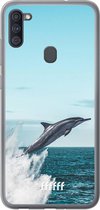 Samsung Galaxy A11 Hoesje Transparant TPU Case - Dolphin #ffffff