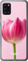 Samsung Galaxy A31 Hoesje Transparant TPU Case - Pink Tulip #ffffff