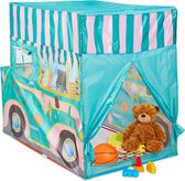 Relaxdays speeltent ijscowagen - kindertent pop up - speelhuis buiten - speelhuisje binnen