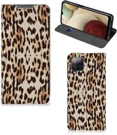 Smartphone Hoesje Geschikt voor Samsung Galaxy A12 Book Cover Leopard