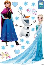 Disney muursticker Frozen Anna & Elsa blauw, paars en wit - 600112 - 42,5 x 65 cm