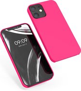 kwmobile telefoonhoesje geschikt voor Apple iPhone 12 / iPhone 12 Pro - Hoesje met siliconen coating - Smartphone case in neon roze