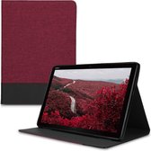 kwmobile hoes voor Huawei MediaPad M5 Lite 10 - Tablethoes met standaard in donkerrood / zwart - Tablet flip cover - Ultra dun